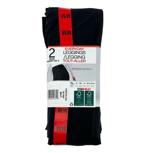 32 Degrees Heat Women's Navy & Charcoal Everyday Leggings: 2 Pack / Size Medium - Picture 2 of 2